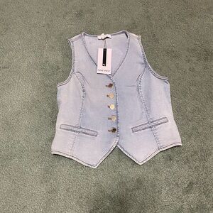 Nine West Light Blue Denim Vest